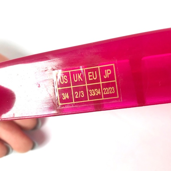 Y2K platform jelly slides hot pink sandals with buckle straps - Picture 6 of 9